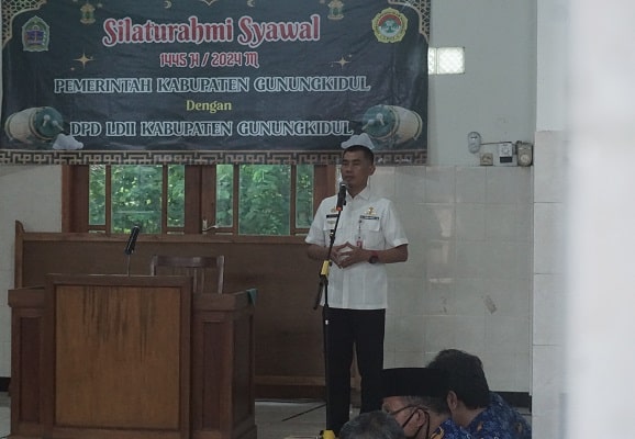 Bupati Gunungkidul, H. Sunaryanta dalam Memberikan Sambutan