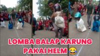 Lomba Balap Karung Memakai Helm dengan Seru, Unik dan Penuh Tantangan